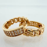 Candongas Doble Carril Cuabana 3gr / 1/2 in / Oro Amarillo 18K &