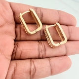 Candongas Cuadradas 7.6gr / 3/4 in / Oro Amarillo 18K $