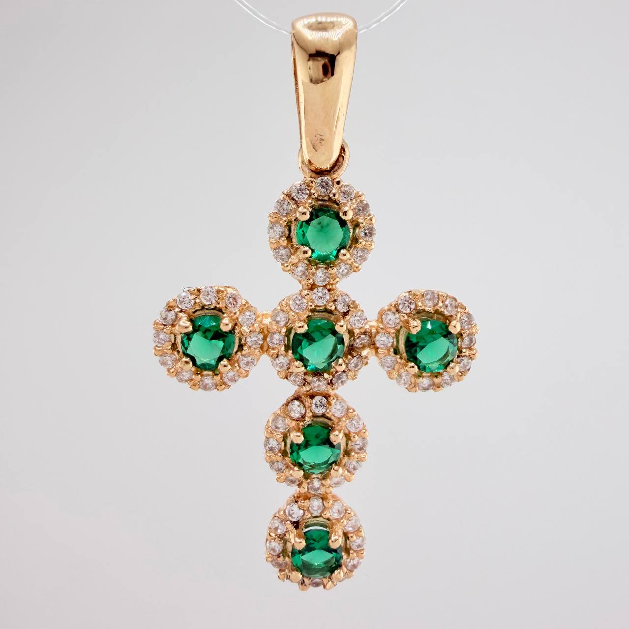 Dense Cross Pendant 3gr / 1 1/2 in / Yellow Gold 18K $