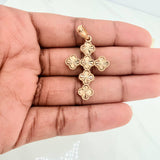 Clover Cross Pendant 4.4gr / 1 1/2 in / Yellow Gold Nac.Esp. 18K $