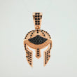 Dije Casco Romano 3.5gr / 1 1/4 in / Dos Oros Negro Rosa 18K $