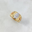 Cross Rhombus Ring 7.6gr / Size 9 3/4 / White Zircons Three Golds