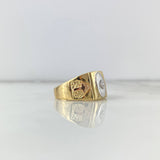 Cross Rhombus Ring 7.6gr / Size 9 3/4 / White Zircons Three Golds