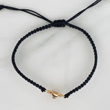 Black Woven Bracelet Duck Money Bag 1.55gr / Three Golds 18K &