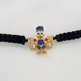 Black Woven Bracelet Duck Money Bag 1.55gr / Three Golds 18K &