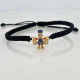Black Woven Bracelet Duck Money Bag 1.55gr / Three Golds 18K &