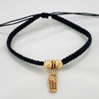 Pulsera Tejida Negra San Jose 1.45gr / 6mm Dos Oros Amarillo Blanco 18K &