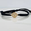 Pulsera Tejida Negra Corona 1.25gr / Oro Amarillo 18K &