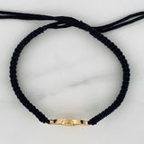 Pulsera Tejida Negra Corona 2.75gr / Oro Amarillo 18K &