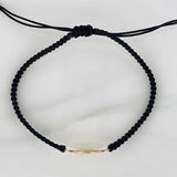 Black Woven Bracelet Crown 1.15gr / Yellow Gold 18K &