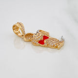 Pendant Cartoon Mouse 4.9gr / 1 1/4 in / Two Golds Yellow White 18K $