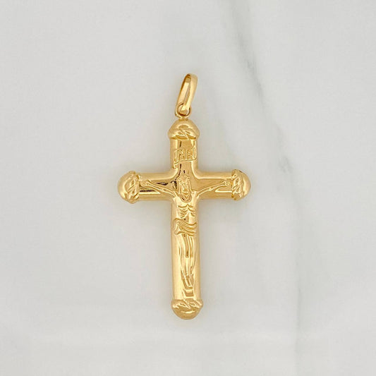 Dije Cruz Cristo Doble 3.05gr / 2 1/4 in / Oro Amarillo 18K $