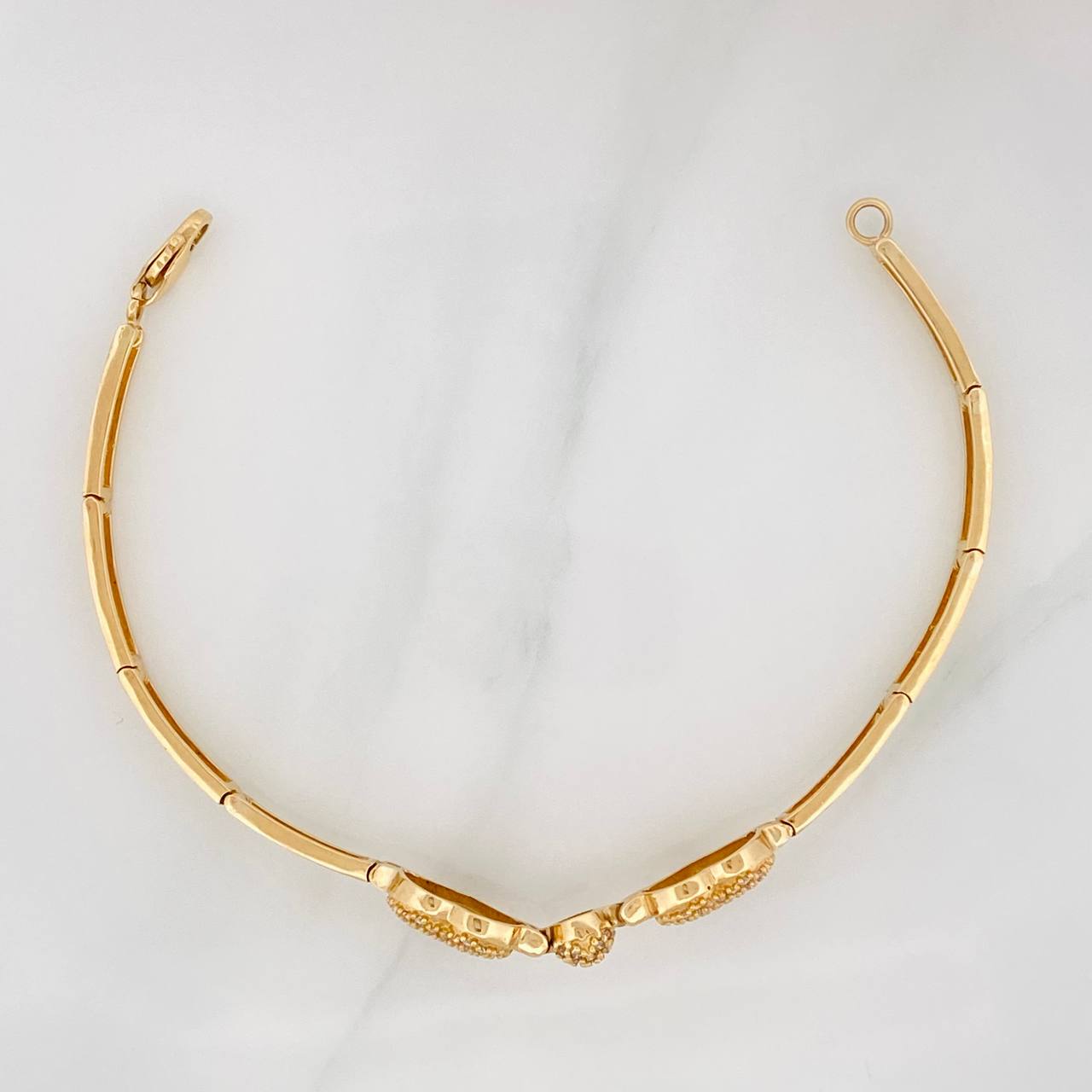 Reticulated Hearts Bracelet 11.4gr / 6 1/2 in / 18K Yellow Gold $