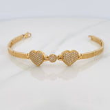 Reticulated Hearts Bracelet 11.4gr / 6 1/2 in / 18K Yellow Gold $
