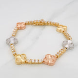 Bracelet Clover Bracelet Tennis 15.25 g / 7 3/4 in / 3.05 mm Three Golds 18K