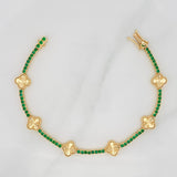 Tennis Clover Bracelet 13.6gr / 7 1/4 in / 18K Special National Yellow Gold $