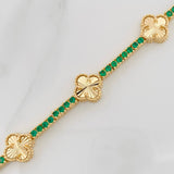 Tennis Clover Bracelet 13.6gr / 7 1/4 in / 18K Special National Yellow Gold $