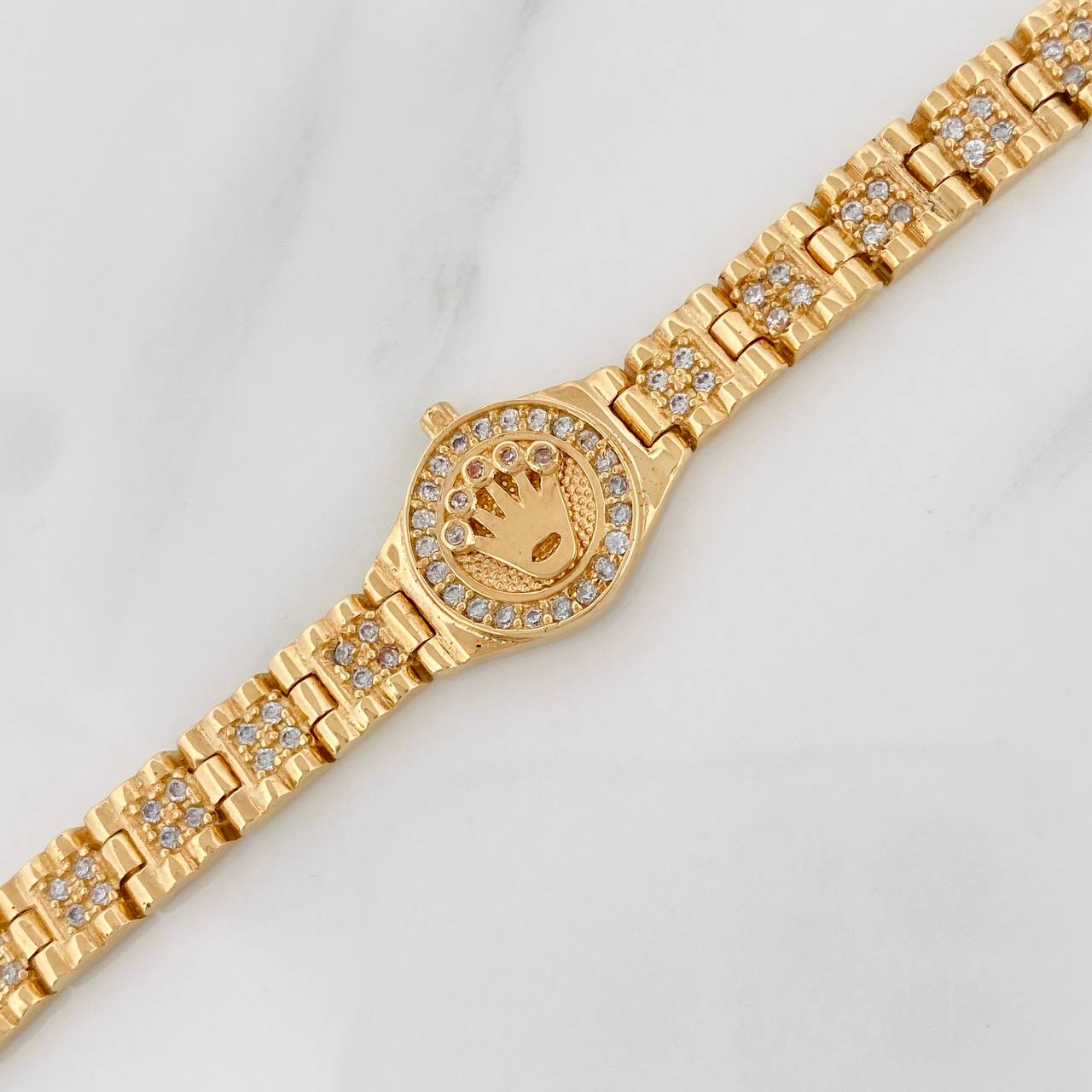 Reticulated Crown Belt Bracelet 21.85gr / 7 3/4 in / 18K Yellow Gold $