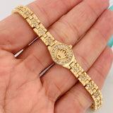 Reticulated Crown Belt Bracelet 21.85gr / 7 3/4 in / 18K Yellow Gold $