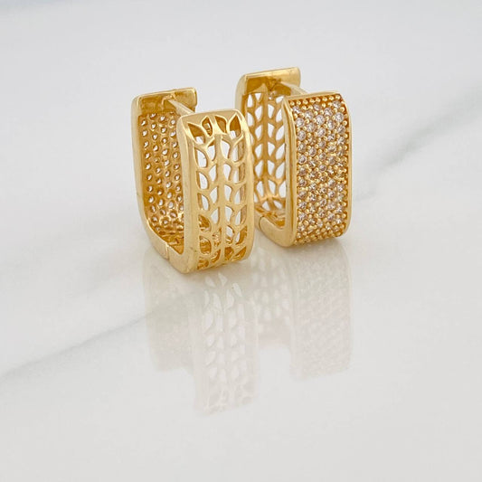 Square Hoop Earrings 6.4gr / 1/2 in / Yellow Gold 18K %