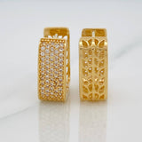Candongas Cuadradas 6.4gr / 1/2 in / Oro Amarillo 18K %
