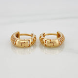Candongas Triple Carril 2.2gr / 1/2 in / Oro Amarillo 18K %