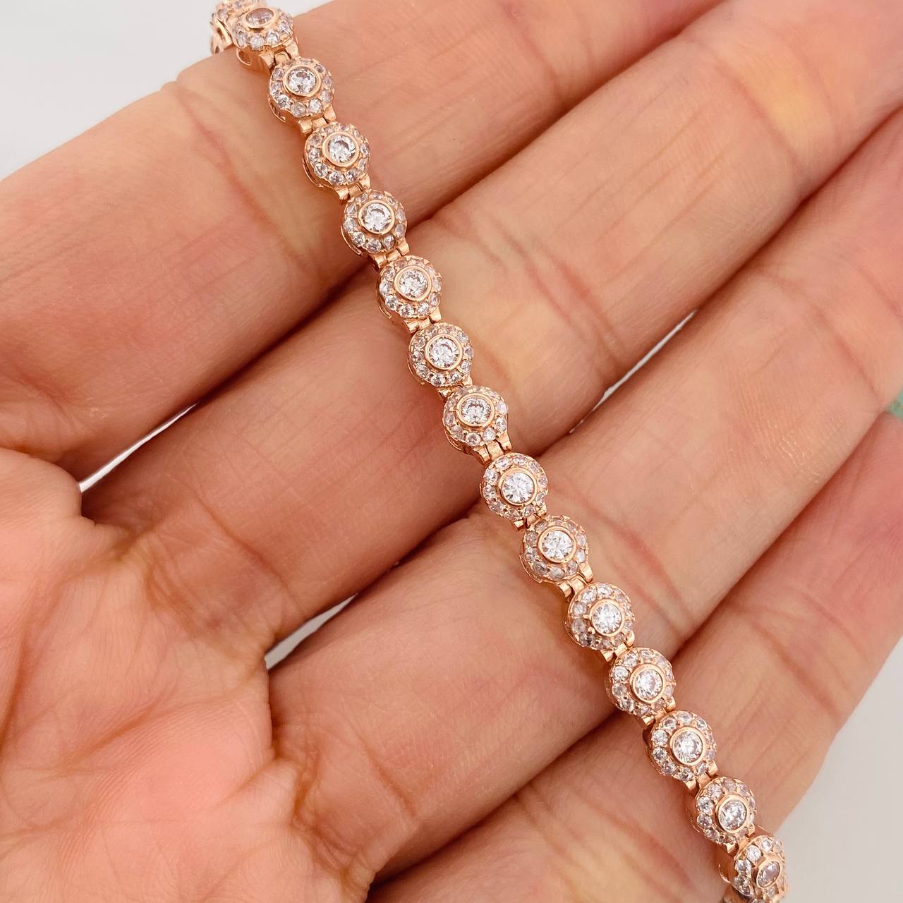 Pulso Tennis 9gr / 7 1/2 in / 4.48mm Oro Rosa 18K %