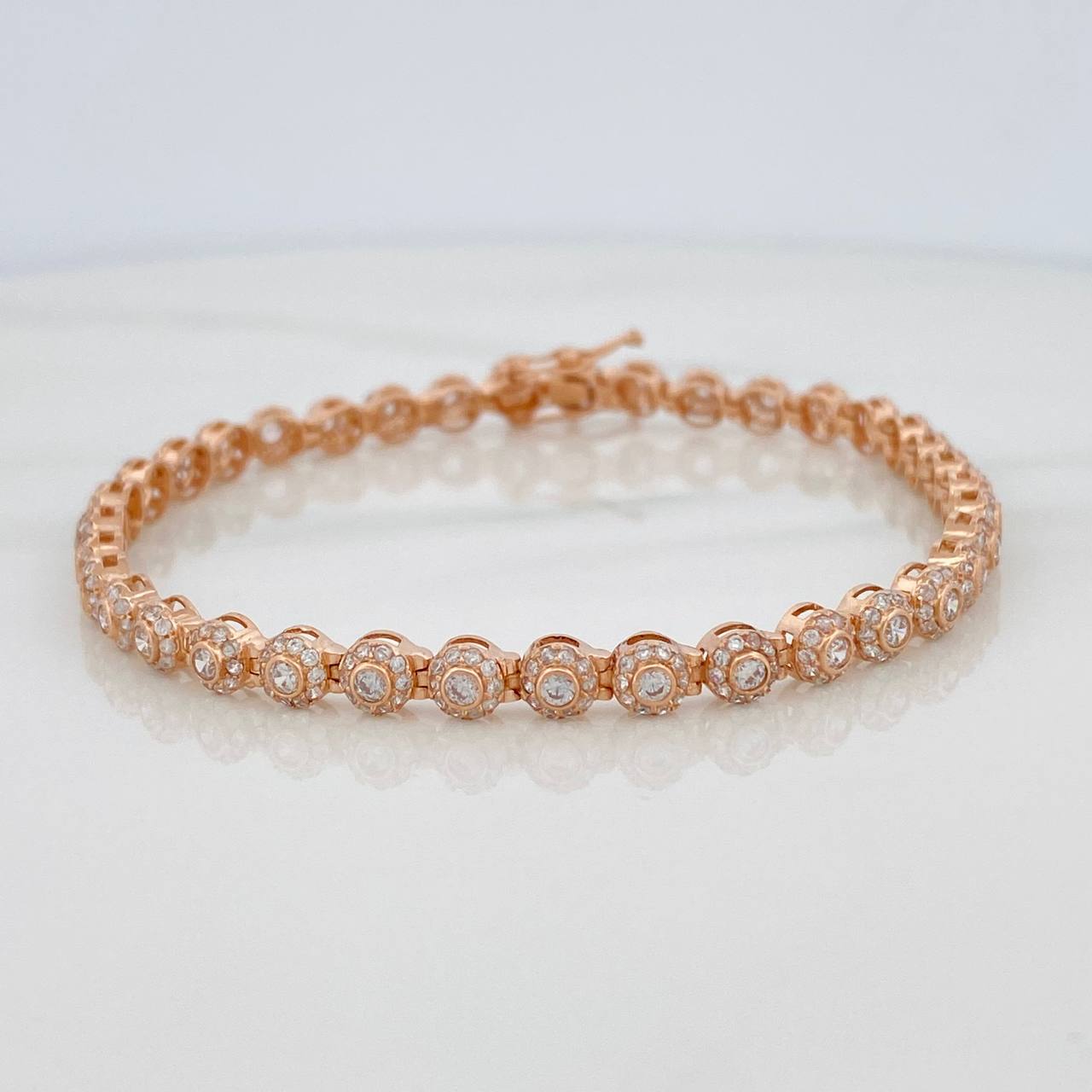 Pulso Tennis 9gr / 7 1/2 in / 4.48mm Oro Rosa 18K %