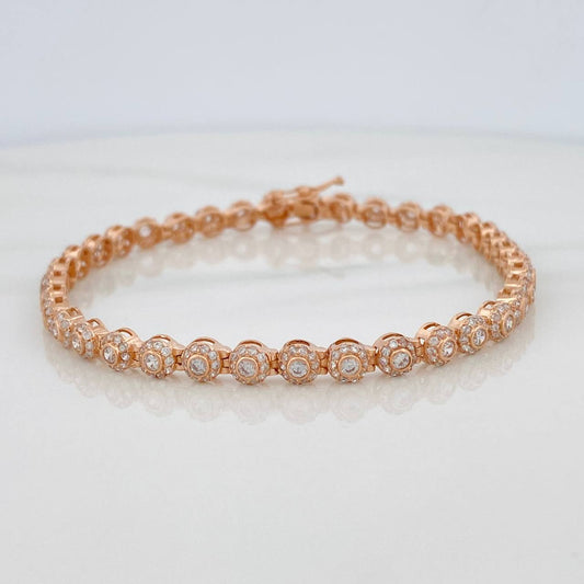 Pulso Tennis 9gr / 7 1/2 in / 4.48mm Oro Rosa 18K %