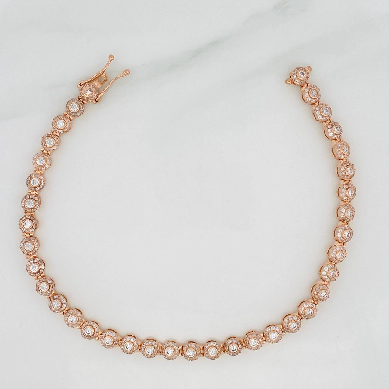 Pulso Tennis 9gr / 7 1/2 in / 4.48mm Oro Rosa 18K %