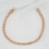 Pulso Tennis 9gr / 7 1/2 in / 4.48mm Oro Rosa 18K %