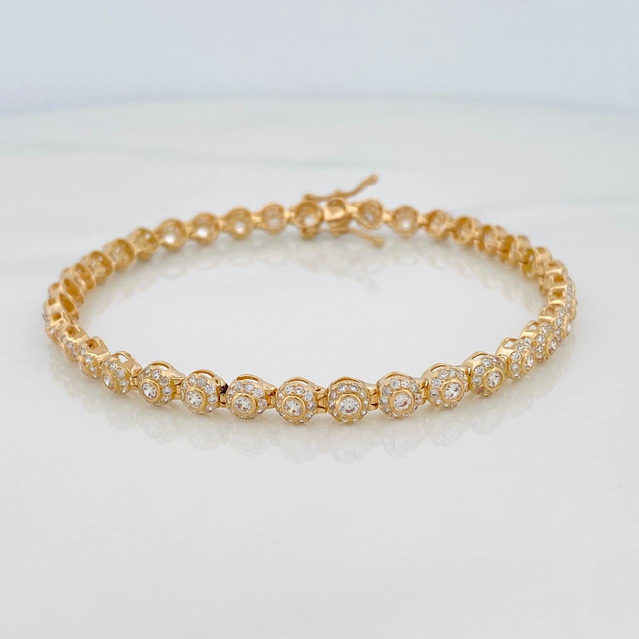 Pulso Tennis 9.05gr / 7 1/2 in / 4.48mm Oro Amarillo 18K %