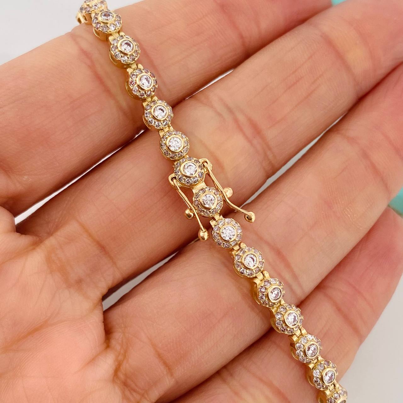 Pulso Tennis 9.25gr / 7 1/2 in / Oro Amarillo 18K &
