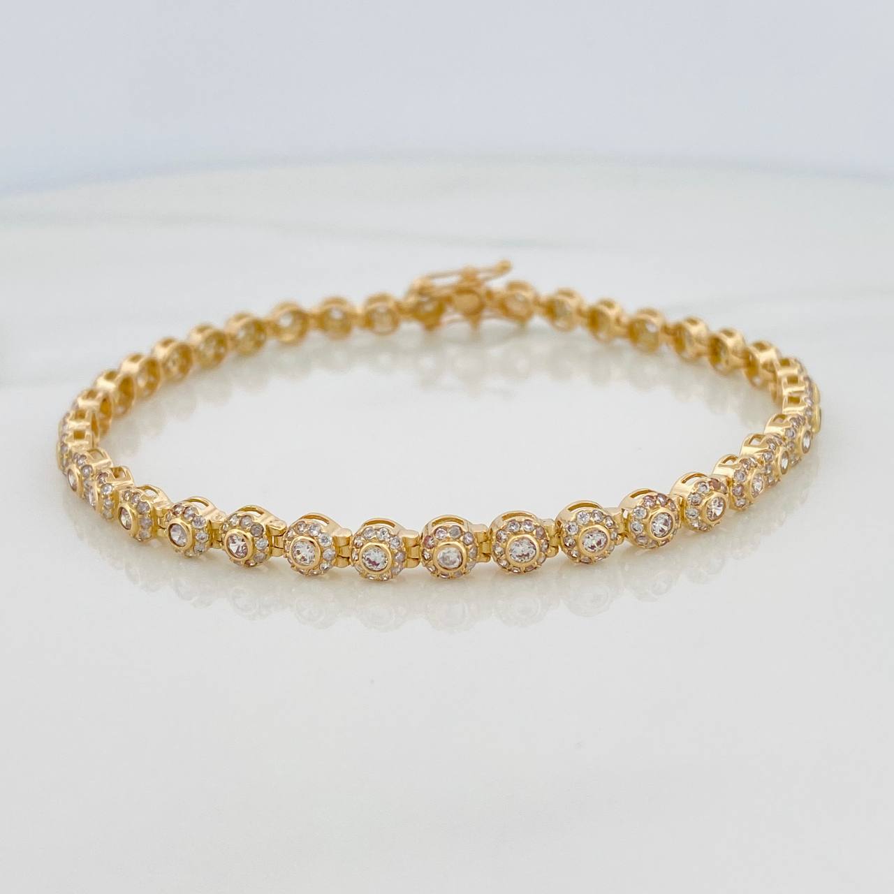 Pulso Tennis 9.25gr / 7 1/2 in / Oro Amarillo 18K &