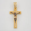 Dije Cruz Cristo Milagroso De Buga 3.9gr / 1 1/2 in / Dos Oros Negro Amarillo 18K %