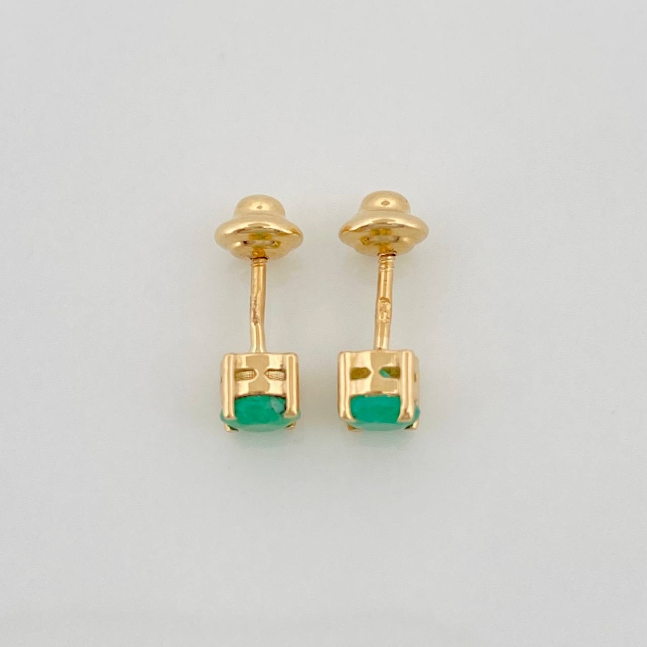 Topos Cuatro Garras Esmeraldas 42Pts 0.9gr / 3.85mm Oro Amarillo 18K &