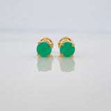 Topos Cuatro Garras Esmeraldas 42Pts 0.9gr / 3.85mm Oro Amarillo 18K &