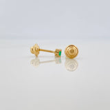 Topos Cuatro Garras Esmeraldas 15Pts 0.6gr / 2.8mm Oro Amarillo 18K &