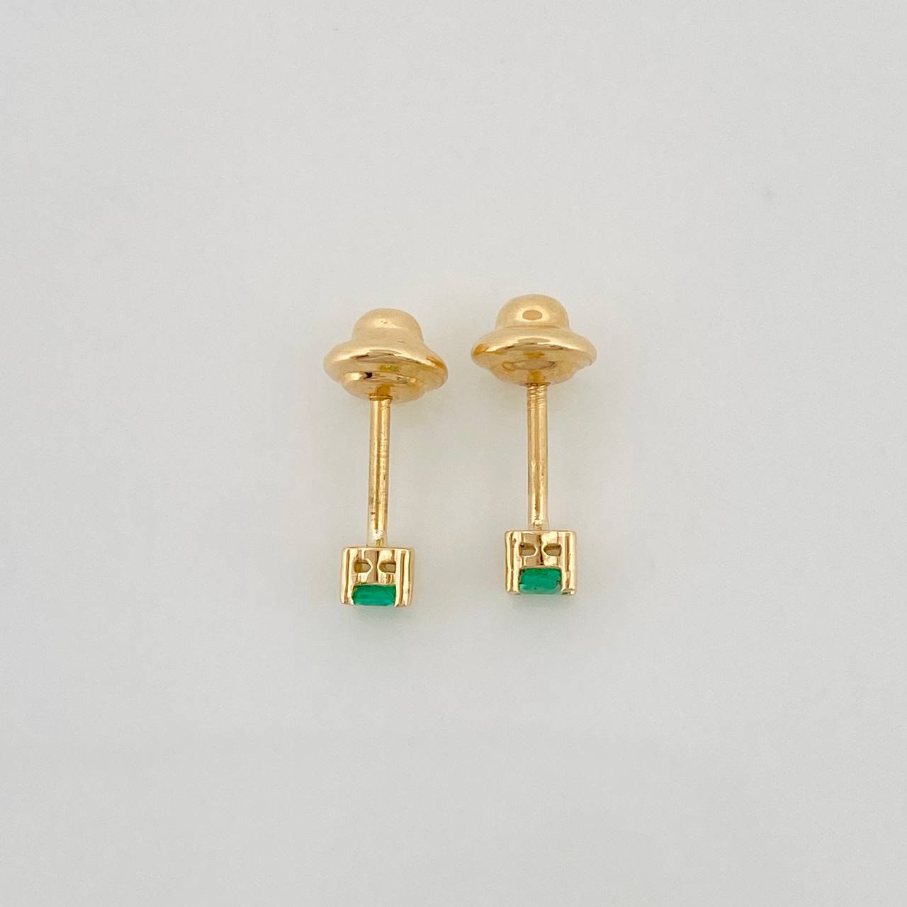 Topos Cuatro Garras Esmeraldas 15Pts 0.6gr / 2.8mm Oro Amarillo 18K &