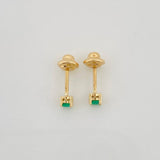 Topos Cuatro Garras Esmeraldas 15Pts 0.6gr / 2.8mm Oro Amarillo 18K &