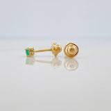 Topos Cuatro Garras Esmeraldas 14Pts 0.6gr / 2.8mm Oro Amarillo 18K &