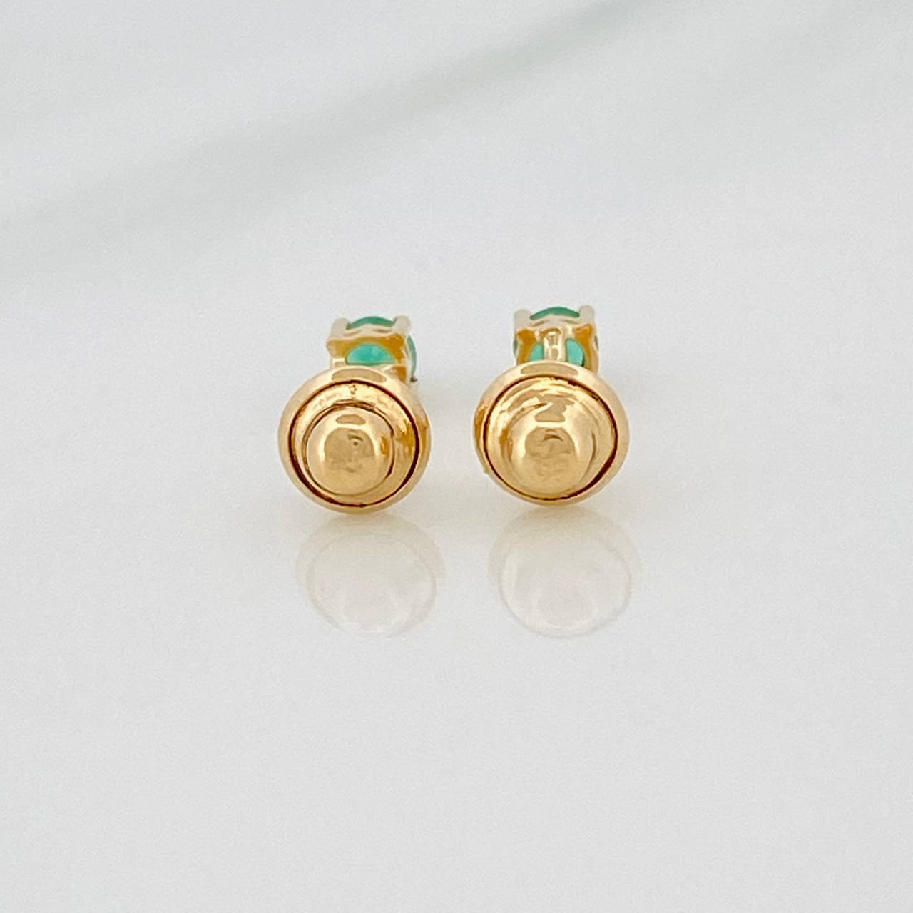 Topos Cuatro Garras Esmeraldas 15Pts 0.6gr / 2.8mm Oro Amarillo 18K &