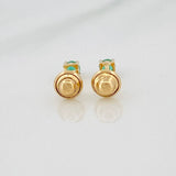 Topos Cuatro Garras Esmeraldas 14Pts 0.6gr / 2.8mm Oro Amarillo 18K &