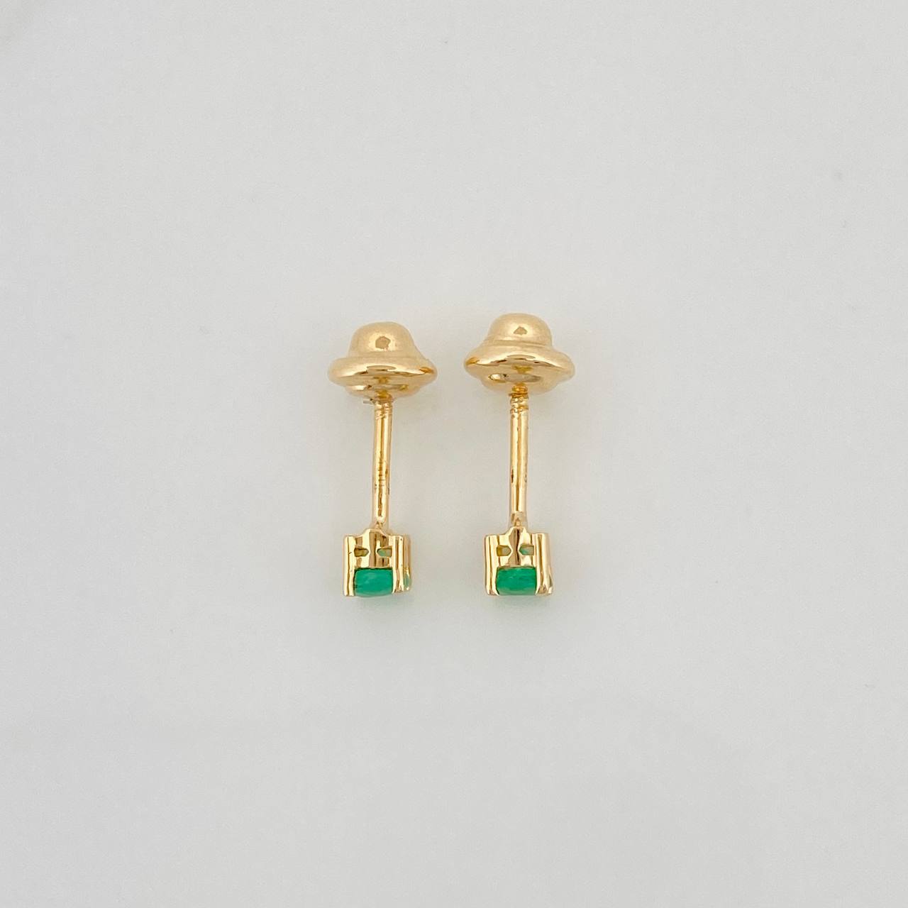 Topos Cuatro Garras Esmeraldas 14Pts 0.6gr / 2.8mm Oro Amarillo 18K &