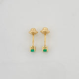 Topos Cuatro Garras Esmeraldas 14Pts 0.6gr / 2.8mm Oro Amarillo 18K &