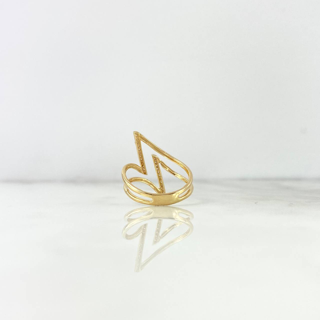 Anillo Raya Doble Diagonal 2.45gr / T7 / Circones Blancos Oro Amarillo