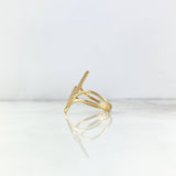 Anillo Raya Doble Diagonal 2.45gr / T7 / Circones Blancos Oro Amarillo