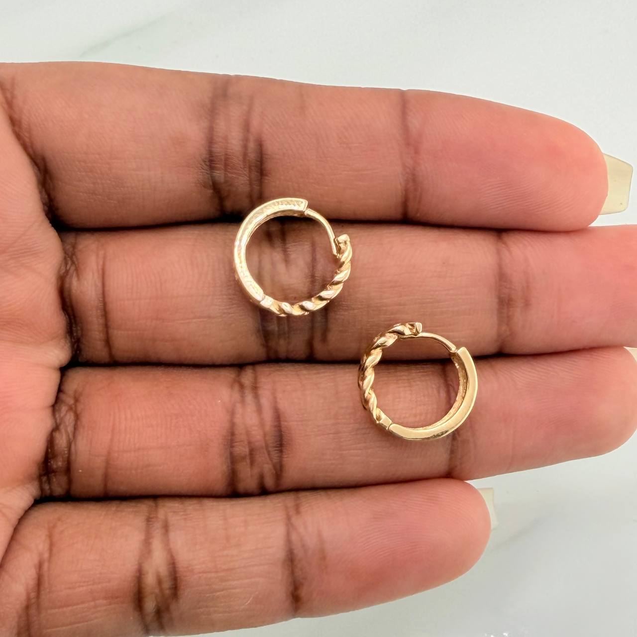 Candongas Doble Carril Cuabana 3gr / 1/2 in / Oro Amarillo 18K &