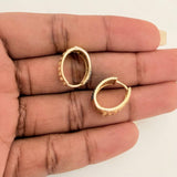 Candongas Ovalada 5gr / 3/4 in / Dos Oros Negro Amarillo 18K &