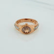 Anillo Correa Corona 4.5gr / T7 1/4 / Dos Oros Blanco Rosa 18K &